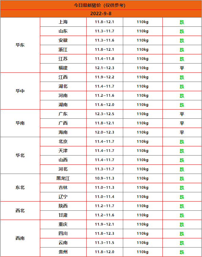 全国猪价行情