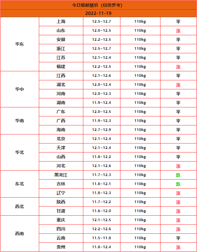 2022.11.19全国猪价